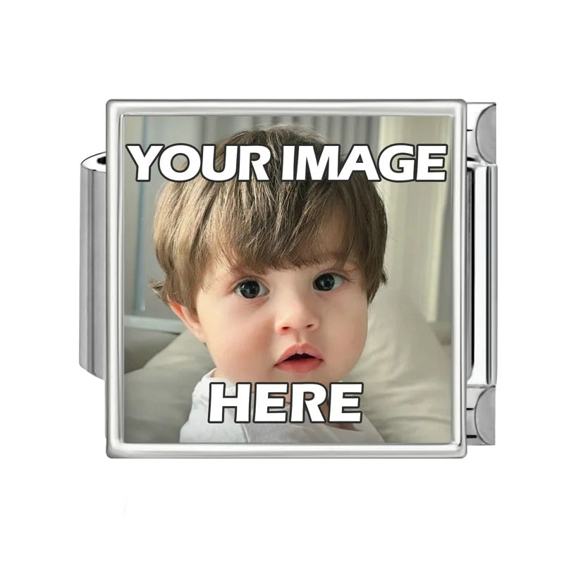 1PCS Photo Pictures Personalized Customized Italian Charms Link Fit 9mm Stainless Steel Bracelets Family Pets Image Custom Gifts