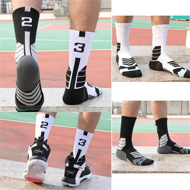 High Quality Elite Basketball Socks Compression Men's Cycling Socks With Number Adults Towel Bottom Outdoor Sports Socks Unisex