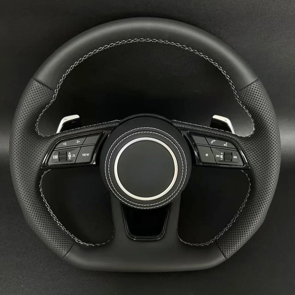 Custom Car Steering Wheel Braid Cover Soft 100% Fit For Audi A3 (8V) A4 (B9) Avant A5 (F5) A1 (8X) Car Products Steering Wrap