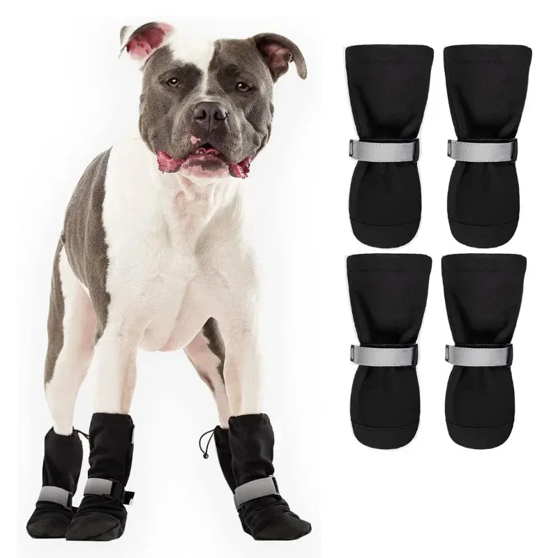Winter Dog Shoes Waterproof Walking Big Small Dog Shoes Warm Adjustable Elasticity Schnauzer Foot Cover Teddy Pets Supplies
