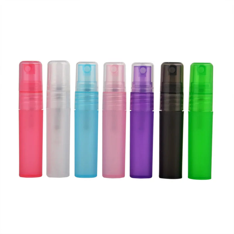 20/100pcs 5/10ml Colorful Portable Atomiser Spray Bottles Perfume Pen Vials Makeup Cosmetic Plastic PP Travel Sample Containers