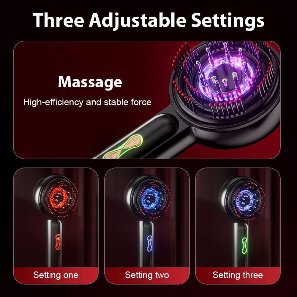 Electric Head Massage Comb Hair Medicine Oil Applicator Scalp Massage Brush Infrared Red Light Hair Growth Comb Hair Care